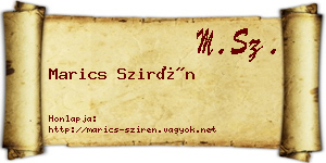 Marics Szirén névjegykártya